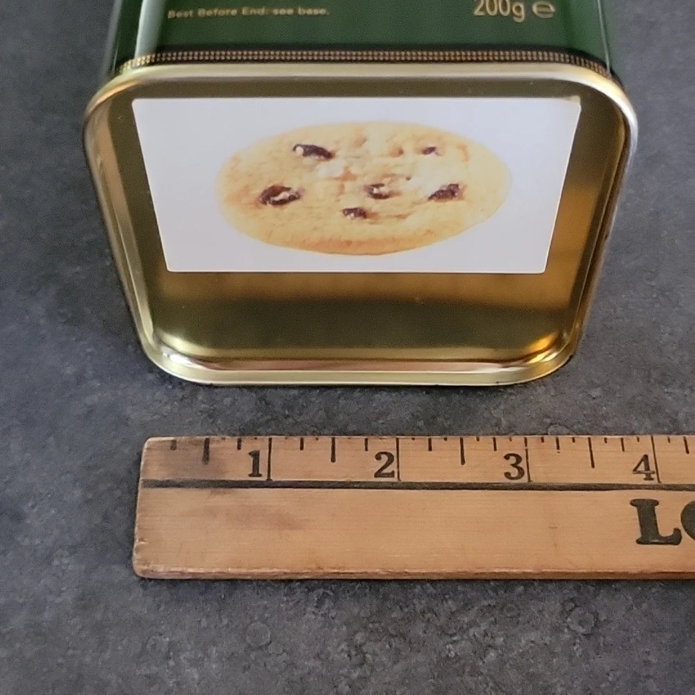 Harrods Knightbridge Butter Sultana Collectible Cookie Tin, Dark Green/Black